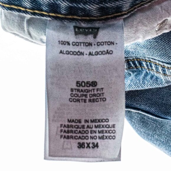 Levis 505 Jeans Straight Fit 36 x 34 Y2K Streetwear Skate Grunge - Picture 9 of 9